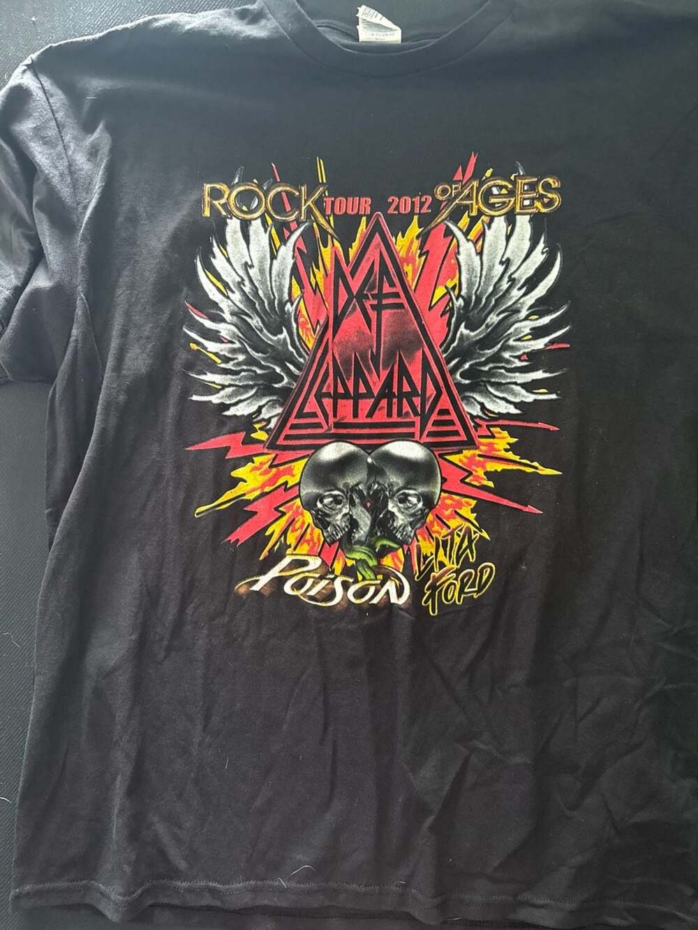 Def Leppard Poison Lita Ford Rock of Ages 2012 Tour Shirt
